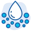 Icon: A drop surrounded by droplets