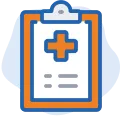 Icon: A clipboard with medical notes