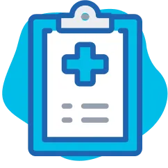Icon: A clipboard with medical notes.