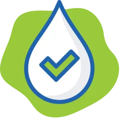 Icon: A droplet with a checkmark